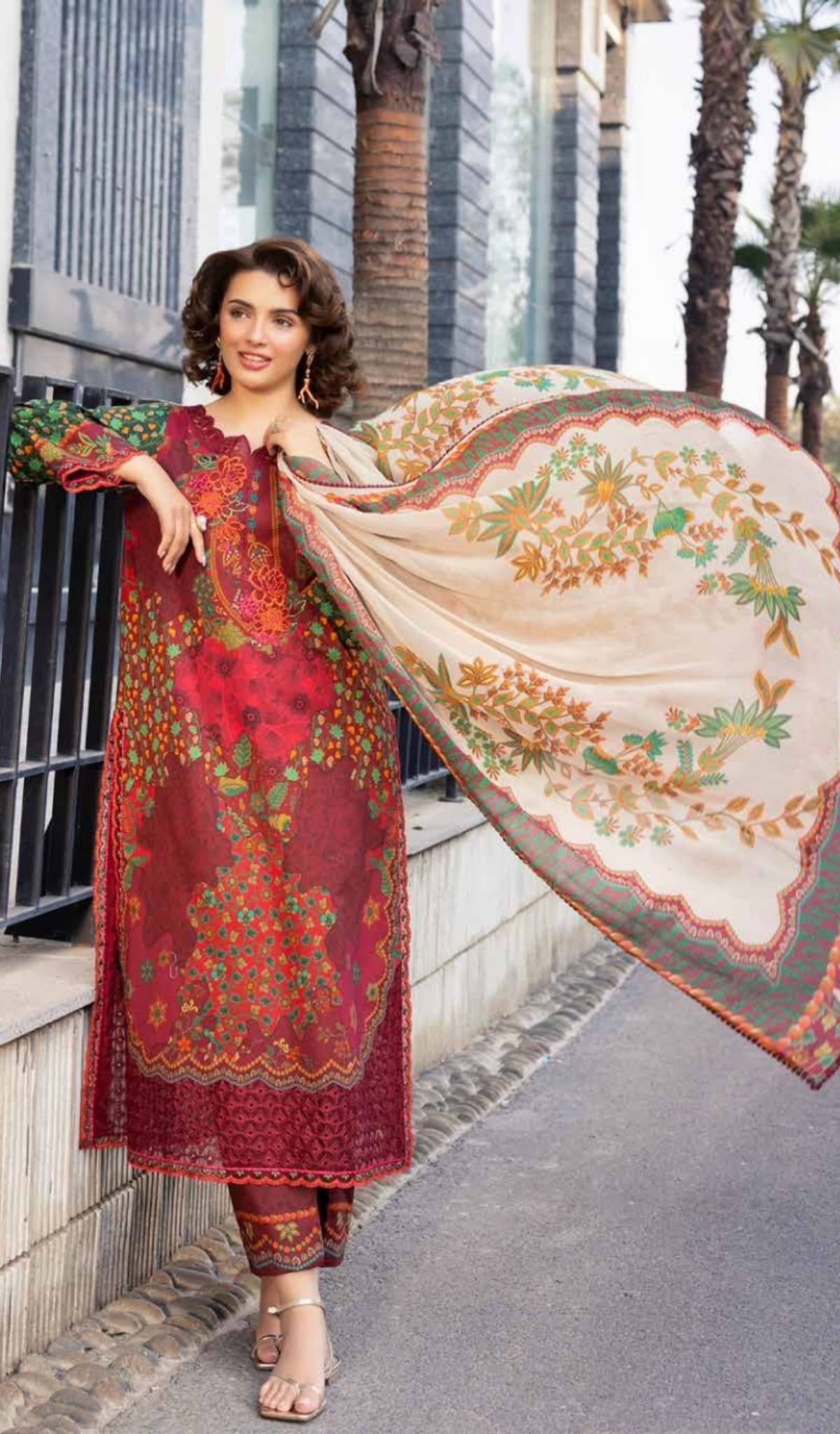 3 Piece Unstitched Embroidered Lawn - V706