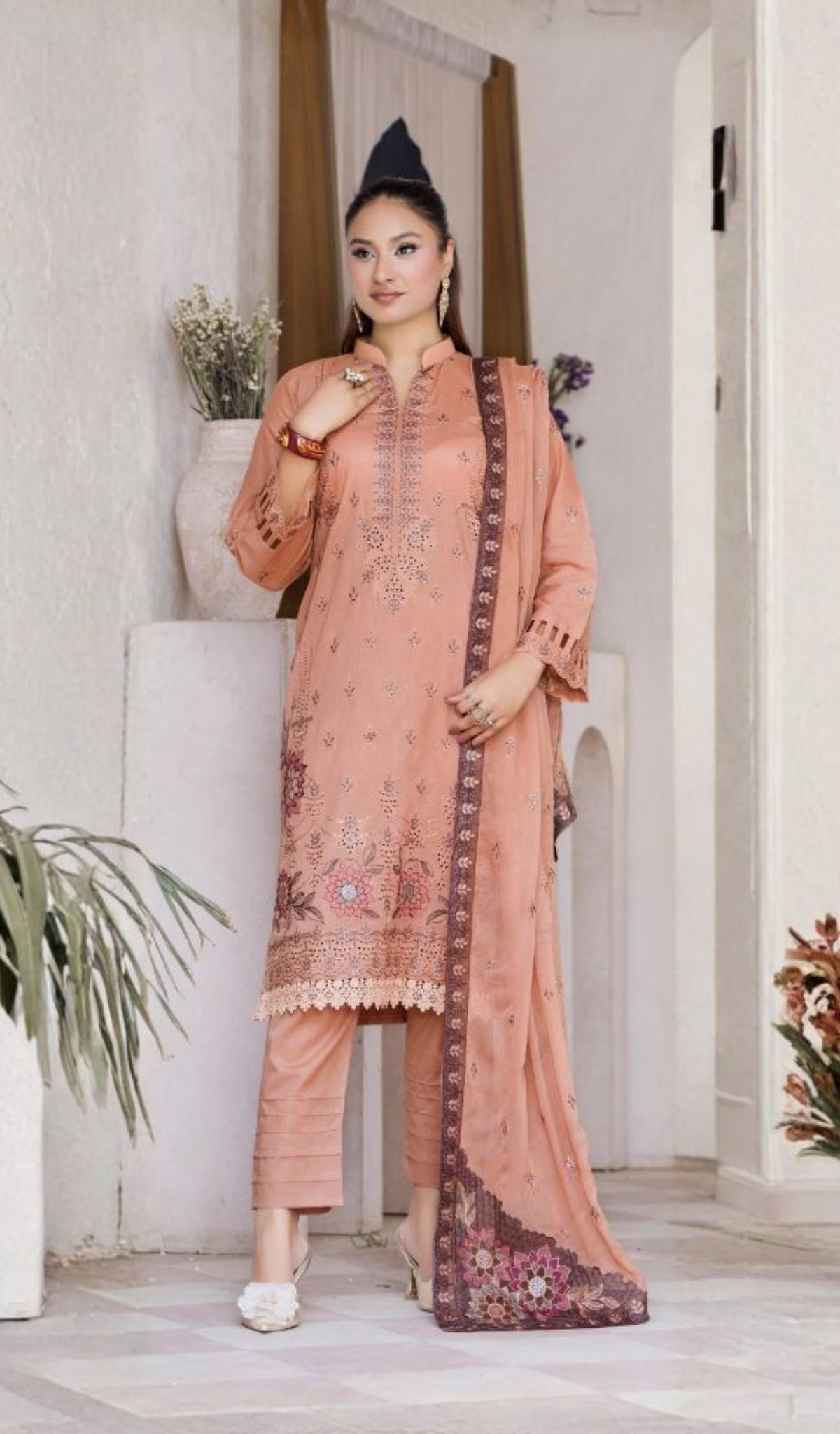 3 Piece Unstitched Embroidered Lawn - V806
