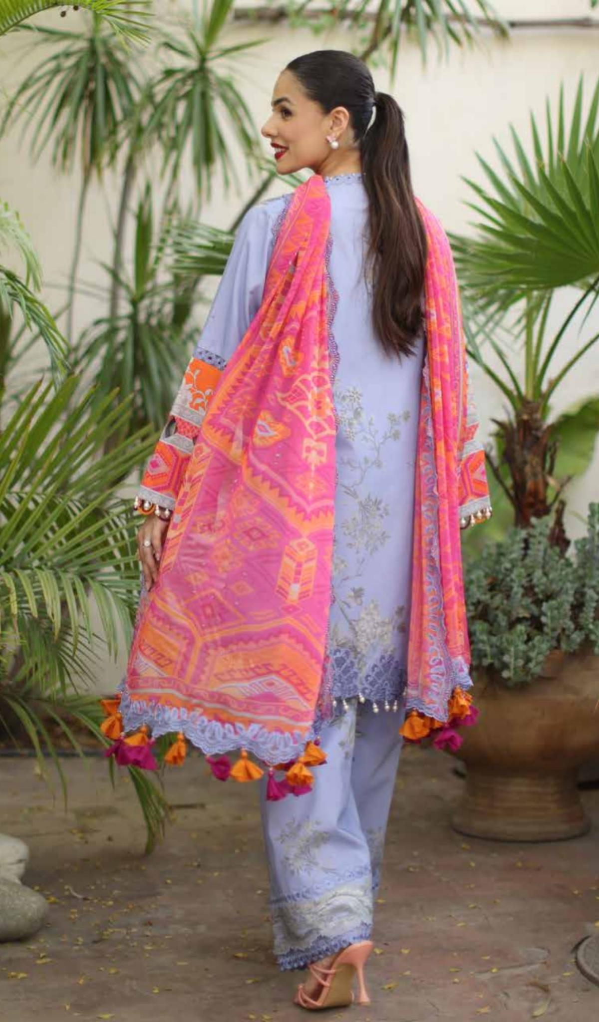3 Piece Unstitched Embroidered Lawn - V707