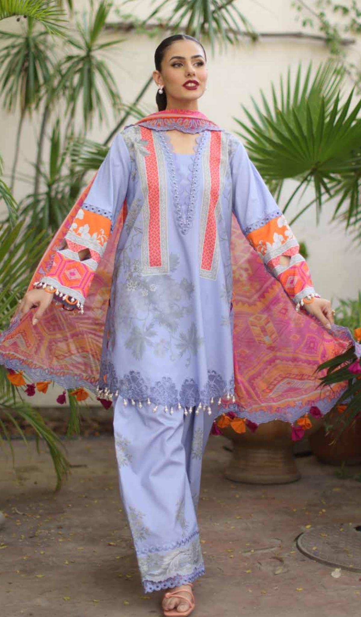 3 Piece Unstitched Embroidered Lawn - V707