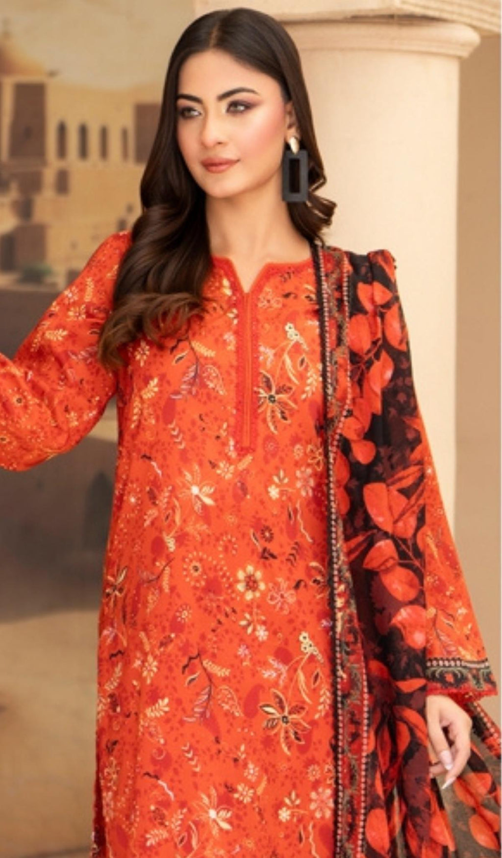 3 Piece Unstitched Digital Printed Lawn - V208
