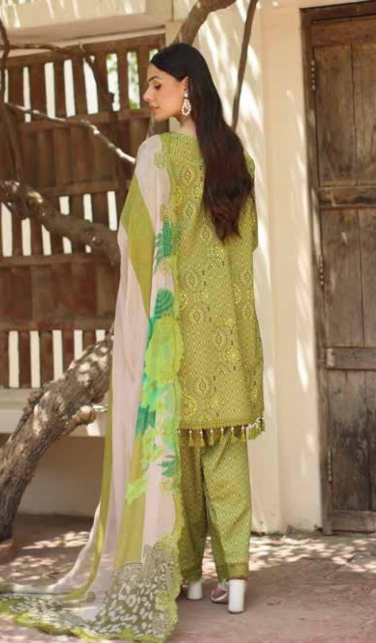 3 Piece Unstitched Embroidered Lawn - V708