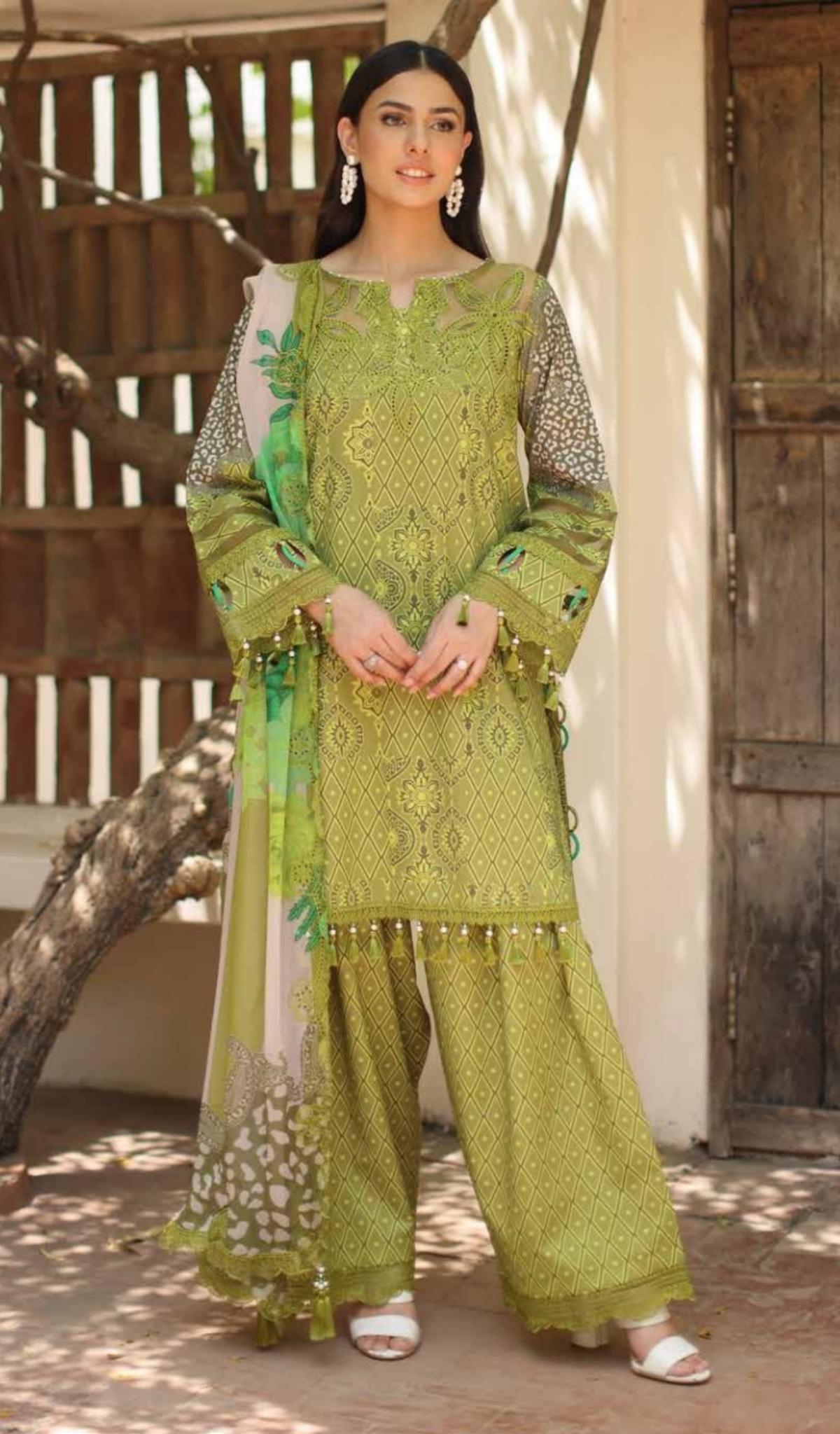 3 Piece Unstitched Embroidered Lawn - V708