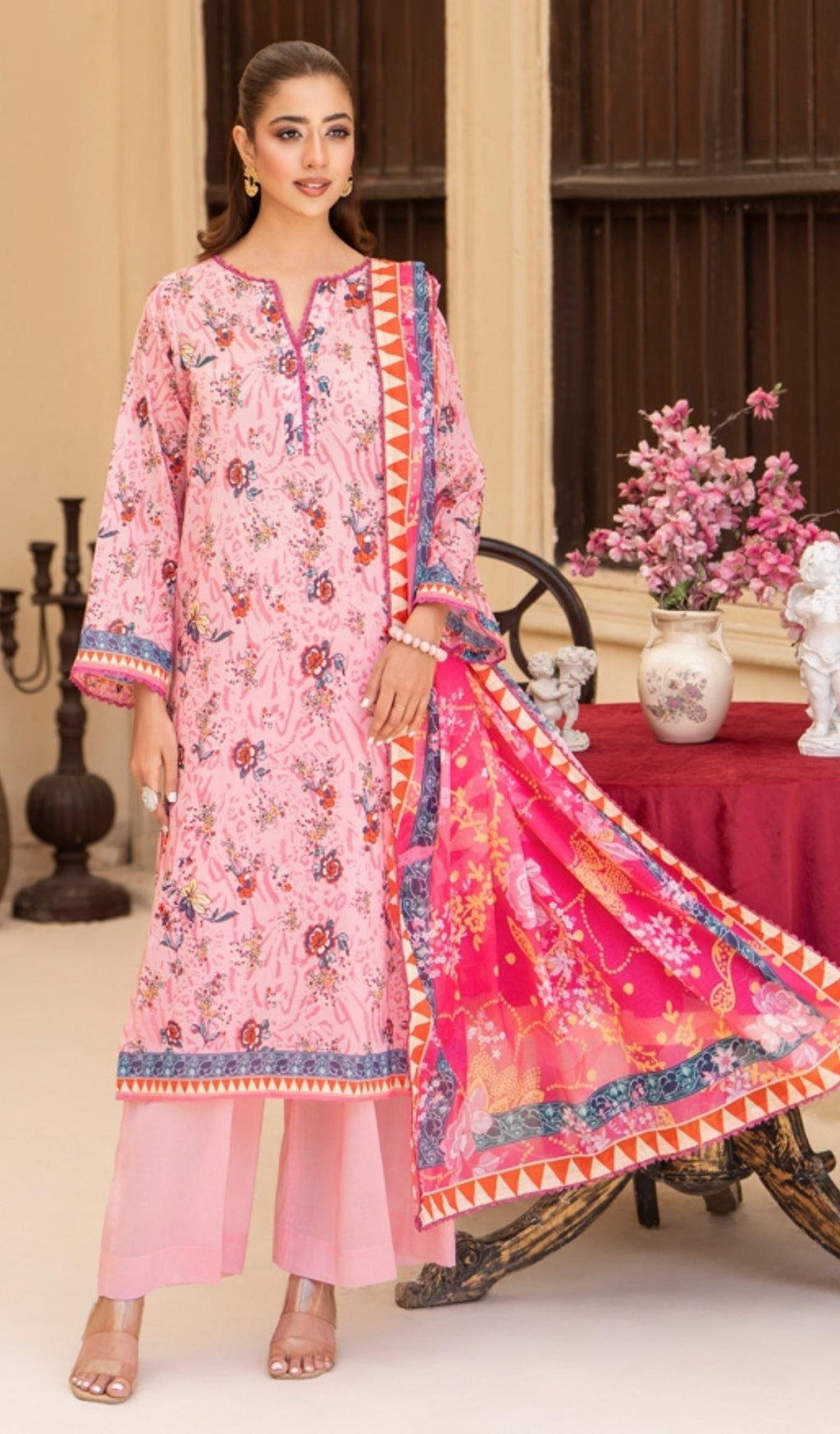 3 Piece Unstitched Digital Printed Lawn - V209