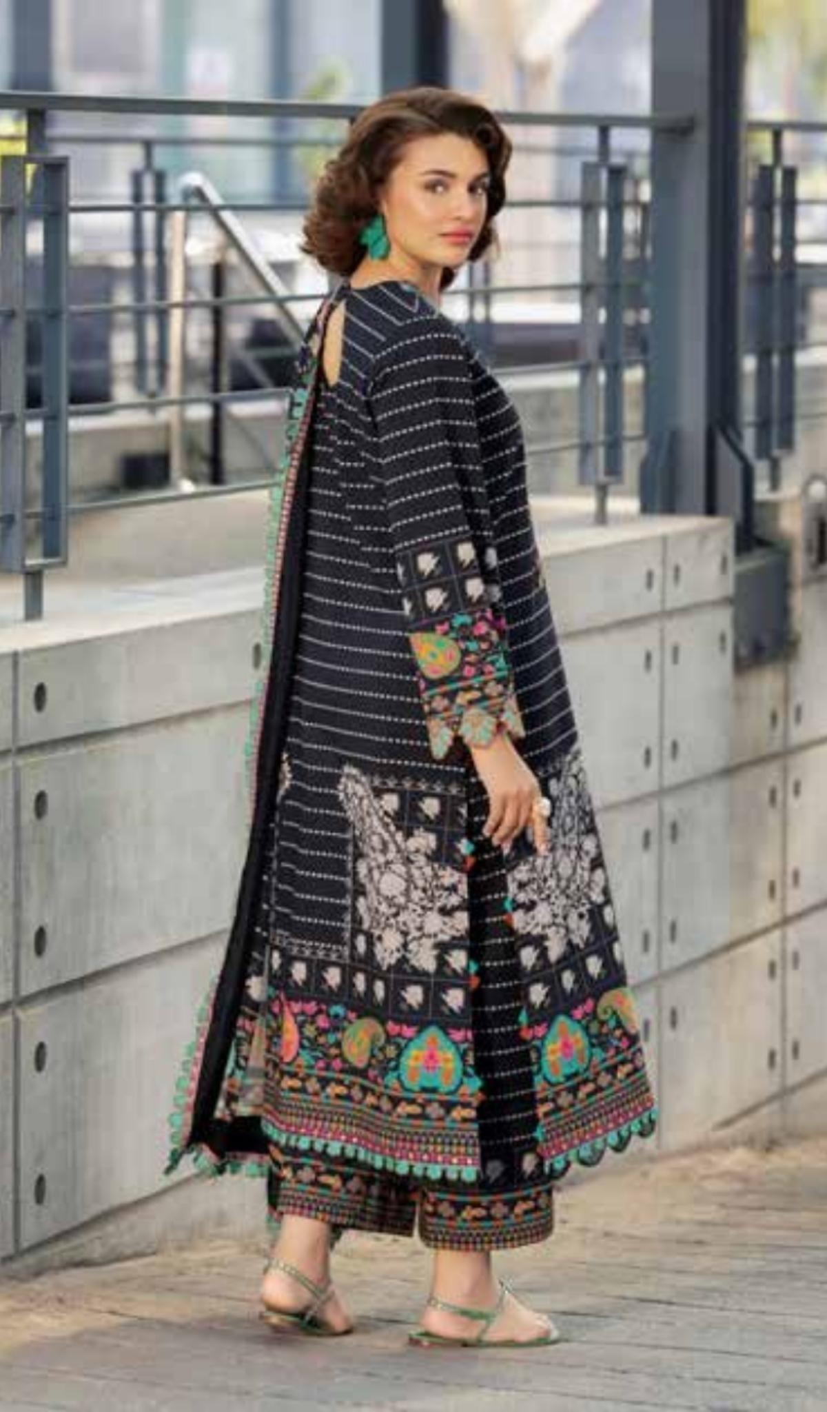 3 Piece Unstitched Embroidered Lawn - V709