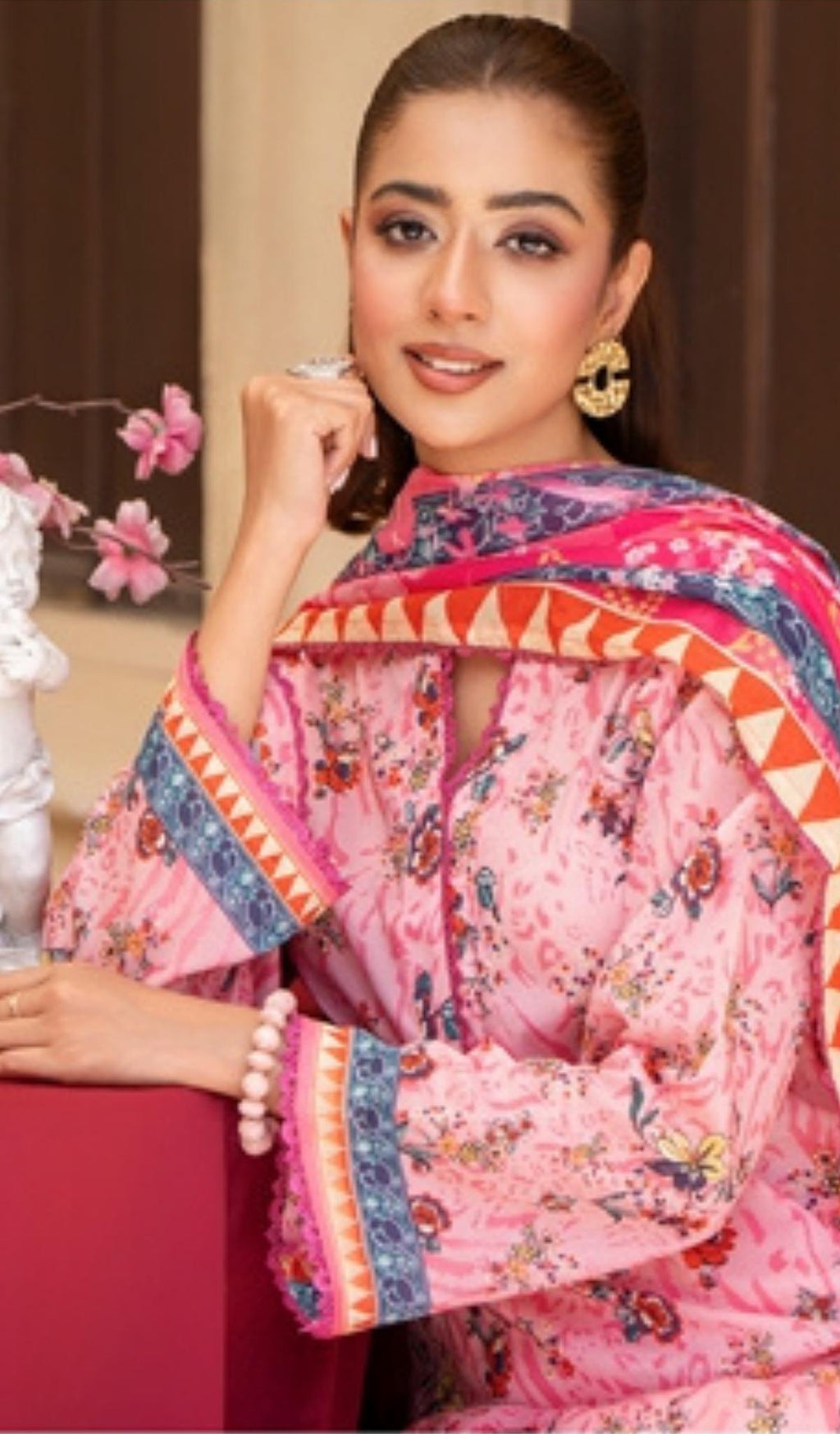 3 Piece Unstitched Digital Printed Lawn - V209