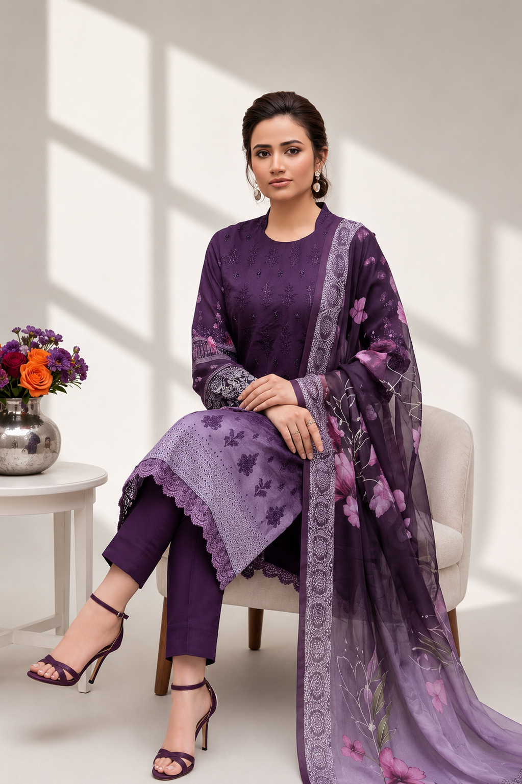 Rang-e-Sukhan Embroidered 3-piece Suit -04 V2904