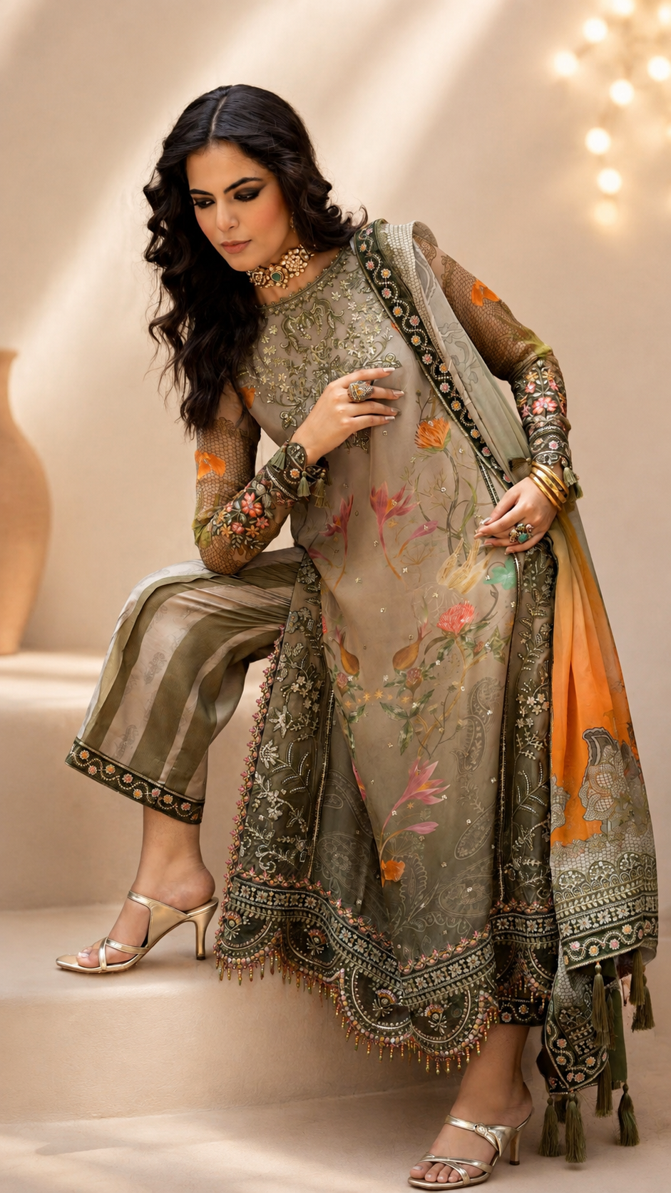 Rangat-E-Riwayat Luxury Embroidered 3-piece Suit -04