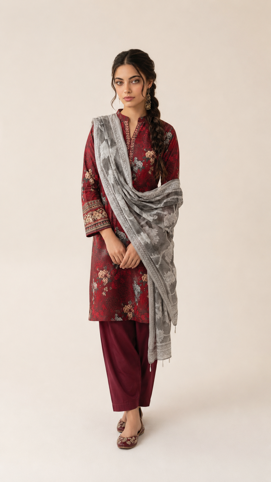 Prism Flora Unstitched 3-piece -02 V3102