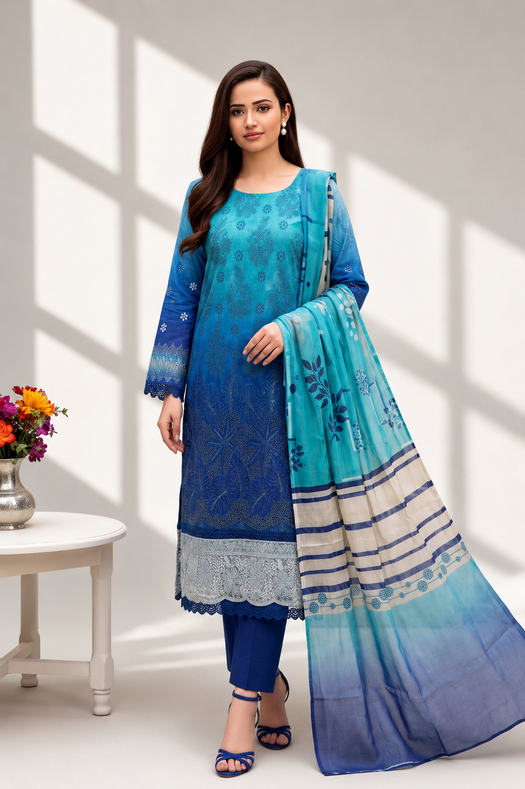 Rang-e-Sukhan Embroidered 3-piece Suit -02 V2902