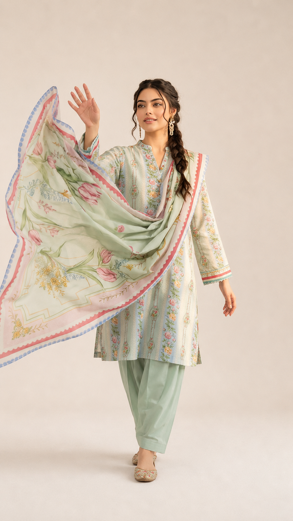 Prism Flora Unstitched 3-piece -04 V3104