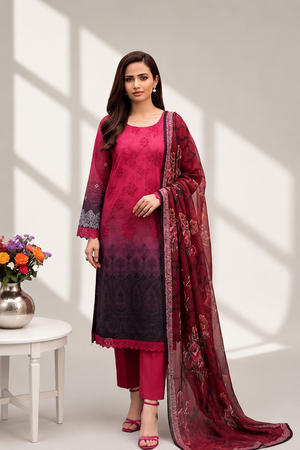 Rang-e-Sukhan Embroidered 3-piece Suit -03 V2903