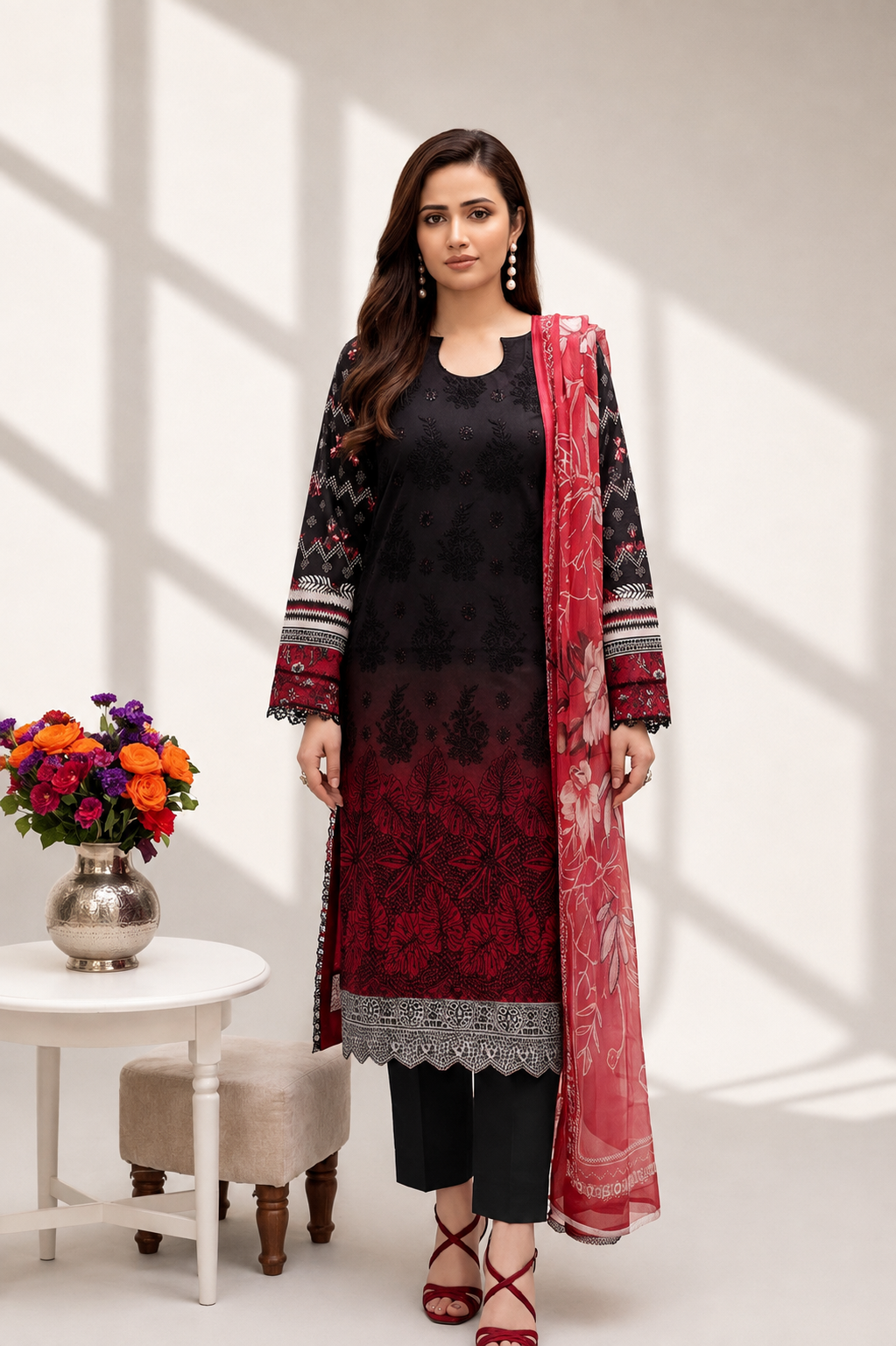 Rang-e-Sukhan Embroidered 3-piece Suit -05 V2905