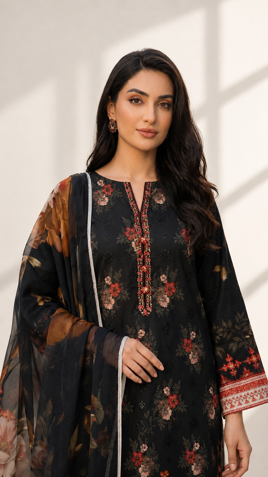 Masnavi Embroidered 3-piece Suit -01