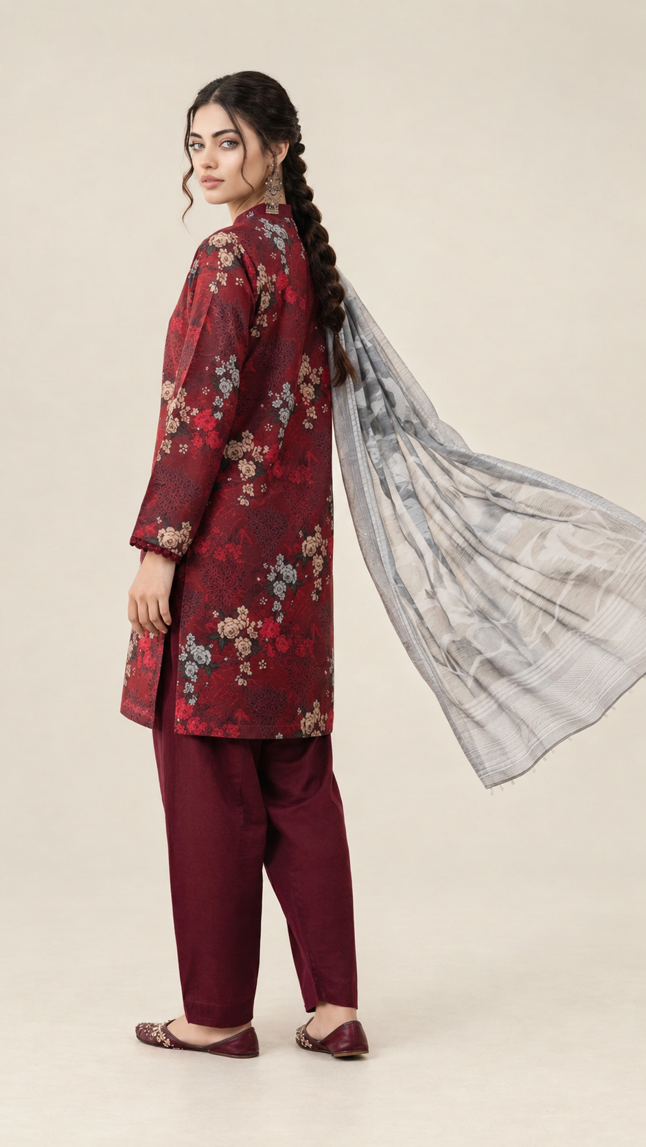Prism Flora Unstitched 3-piece -02 V3102