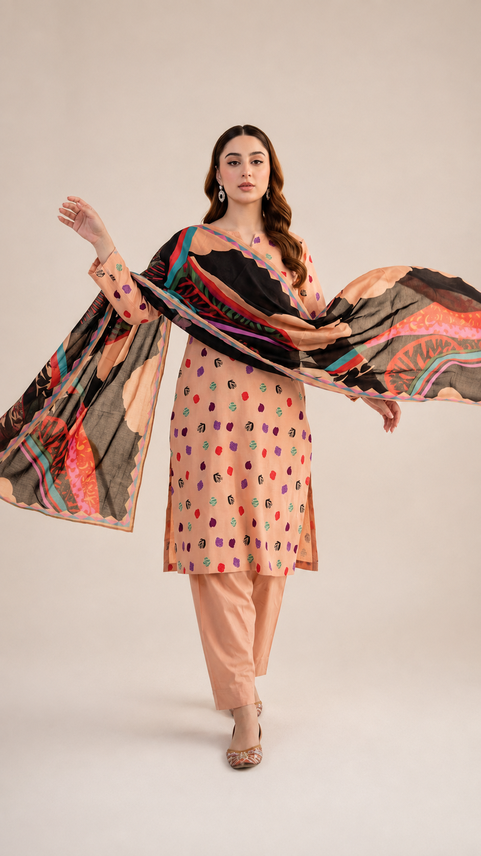 Prism Flora Unstitched 3-piece -07 V3107