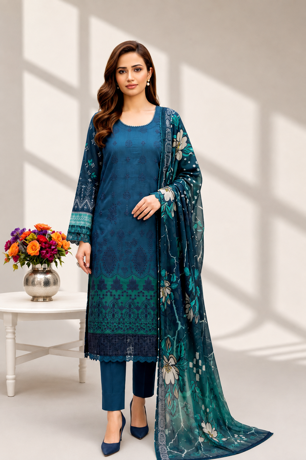 Rang-e-Sukhan Embroidered 3-piece Suit -06 V2906