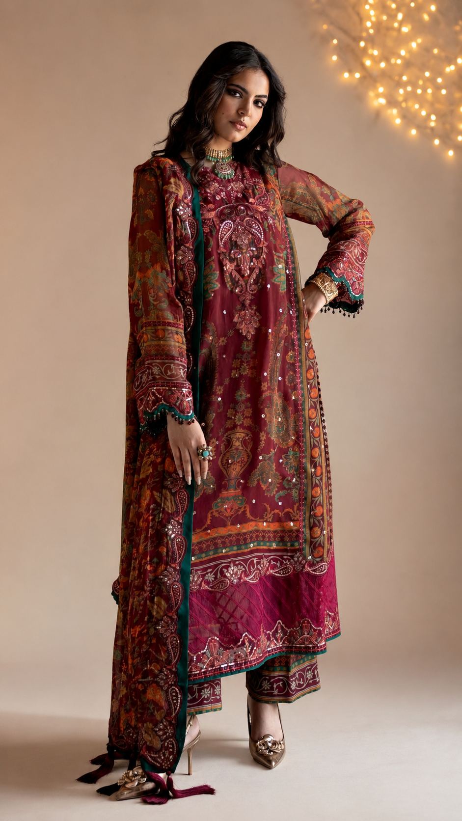 Rangat-E-Riwayat Luxury Embroidered 3-piece Suit -02