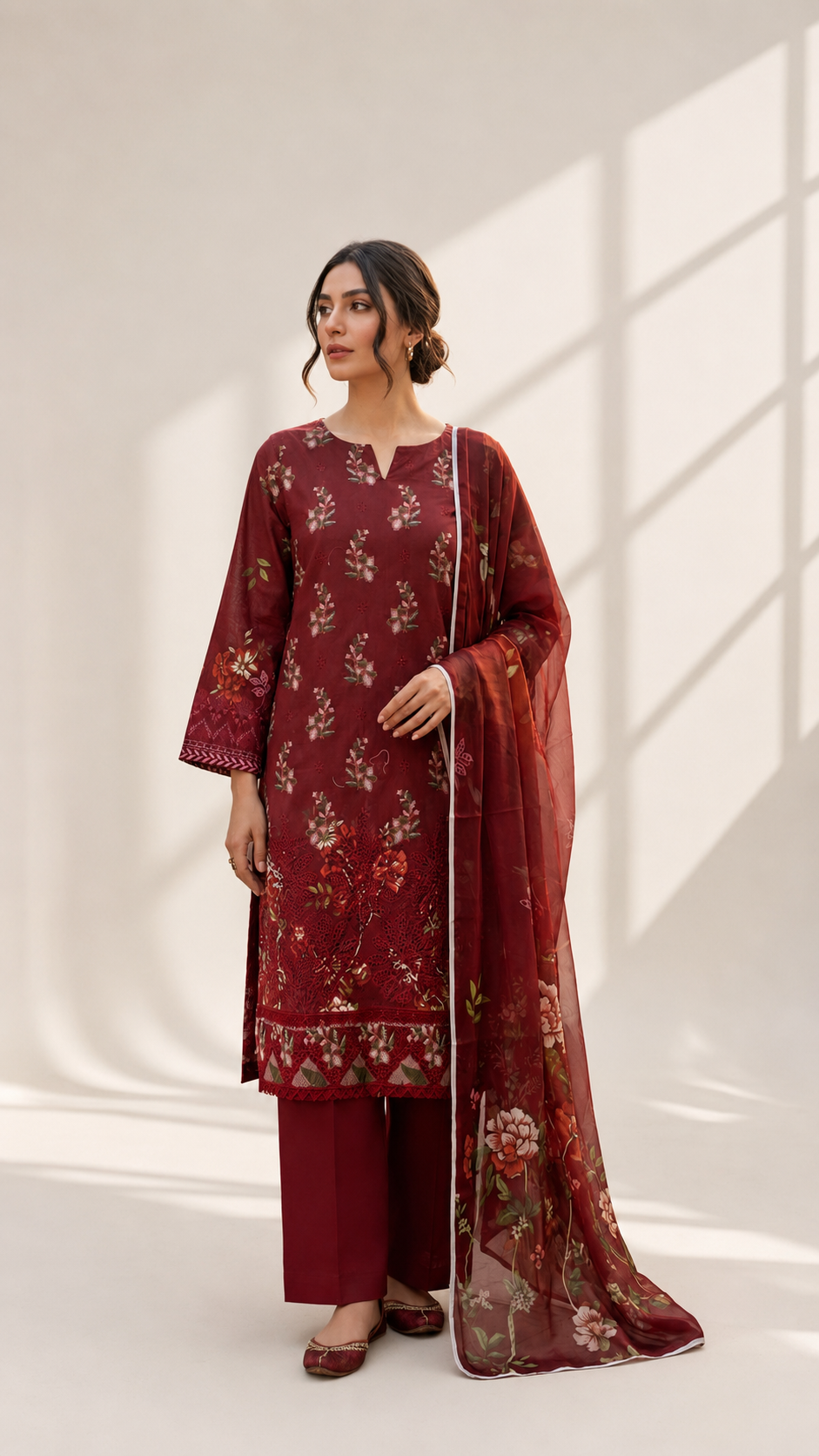 Masnavi Embroidered 3-piece Suit -02