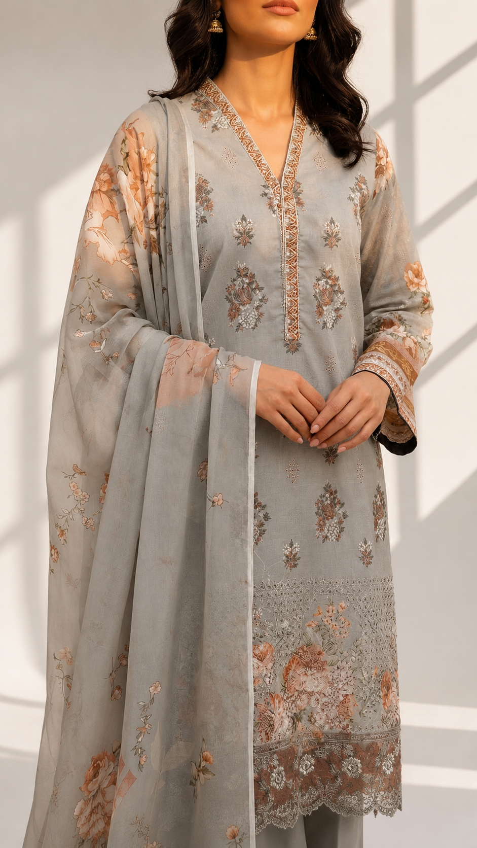 Masnavi Embroidered 3-piece Suit -03
