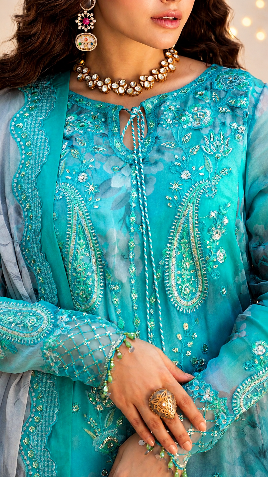 Rangat-E-Riwayat Luxury Embroidered 3-piece Suit -03