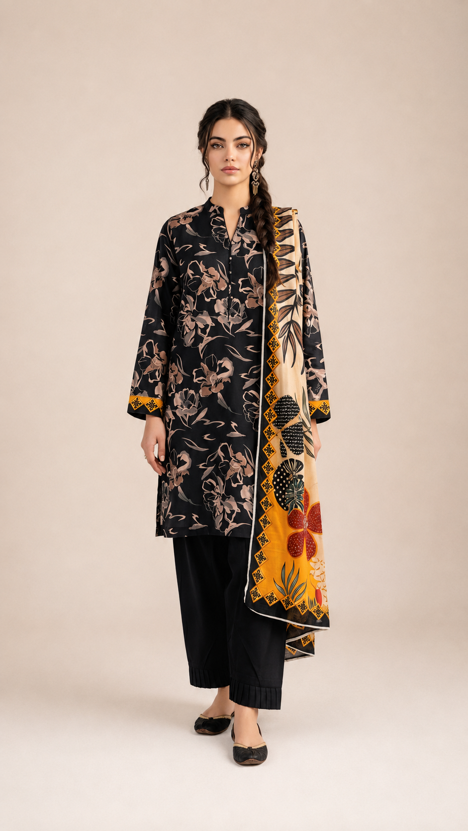 Prism Flora Unstitched 3-piece -01 V3101