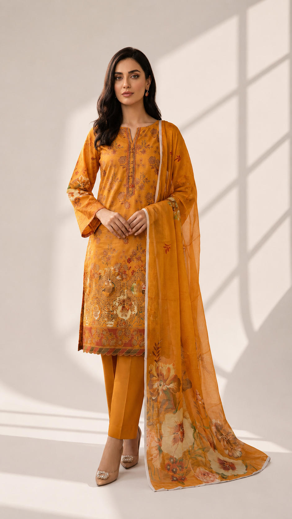 Masnavi Embroidered 3-piece Suit -09