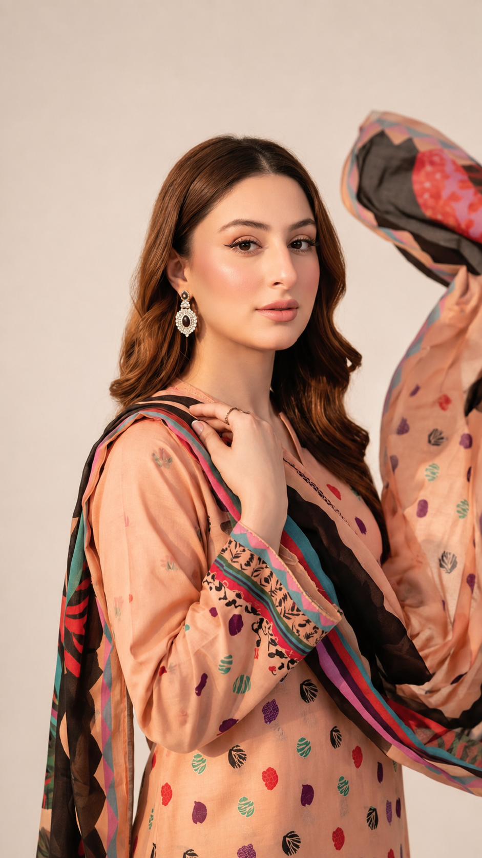 Prism Flora Unstitched 3-piece -07 V3107