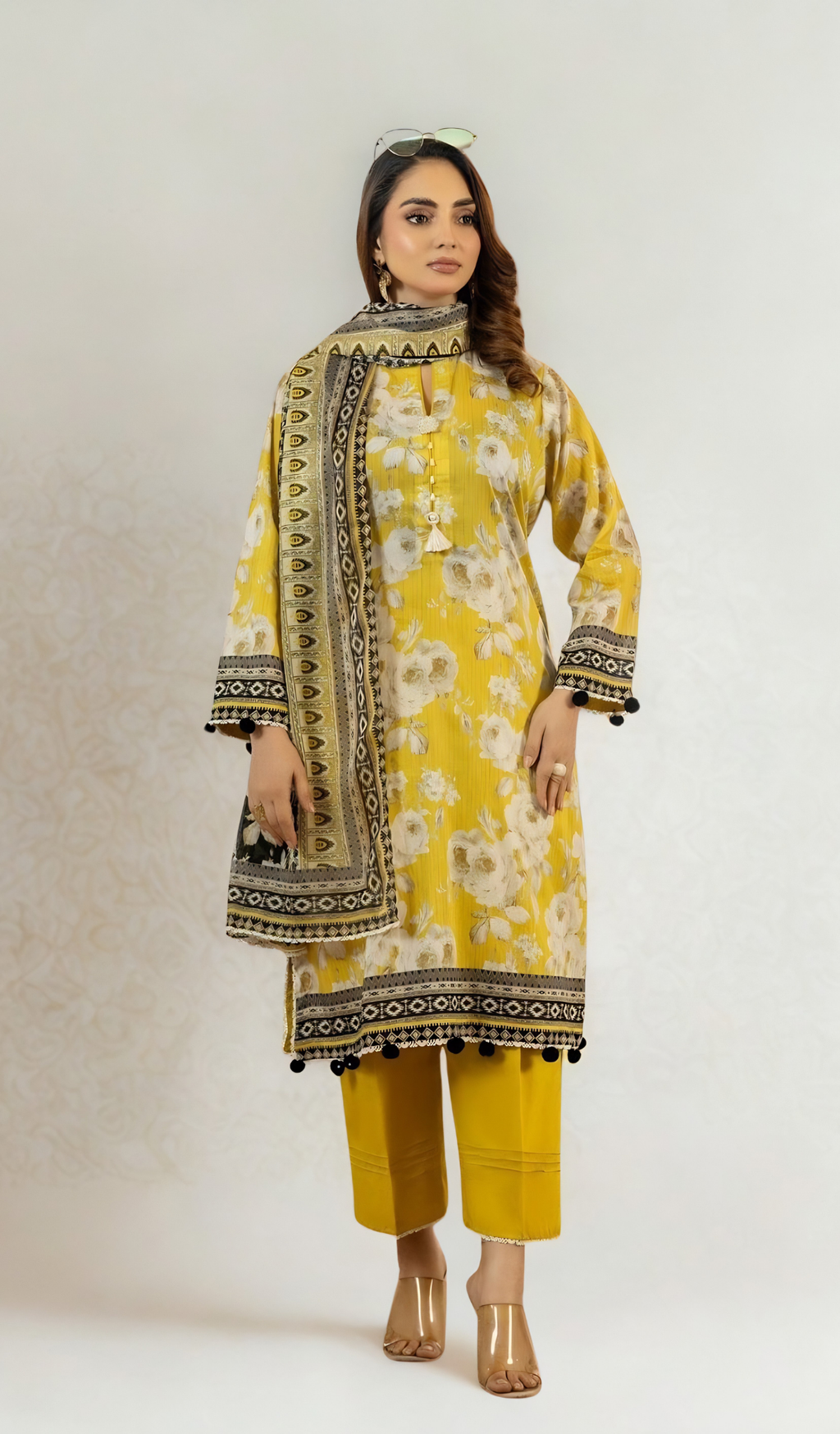 3 Piece Unstitched Digital Printed Lawn - V904
