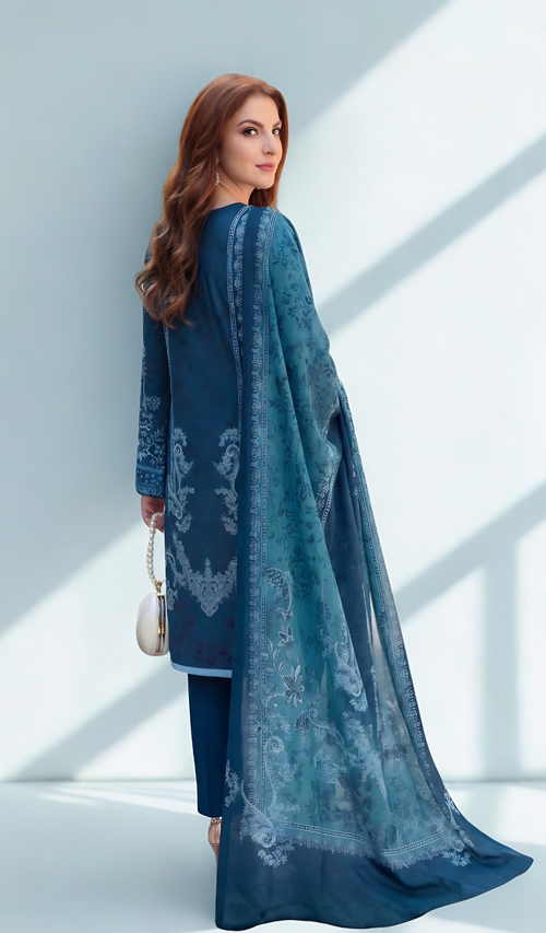 3 Piece Unstitched Digital Printed Lawn - V1005