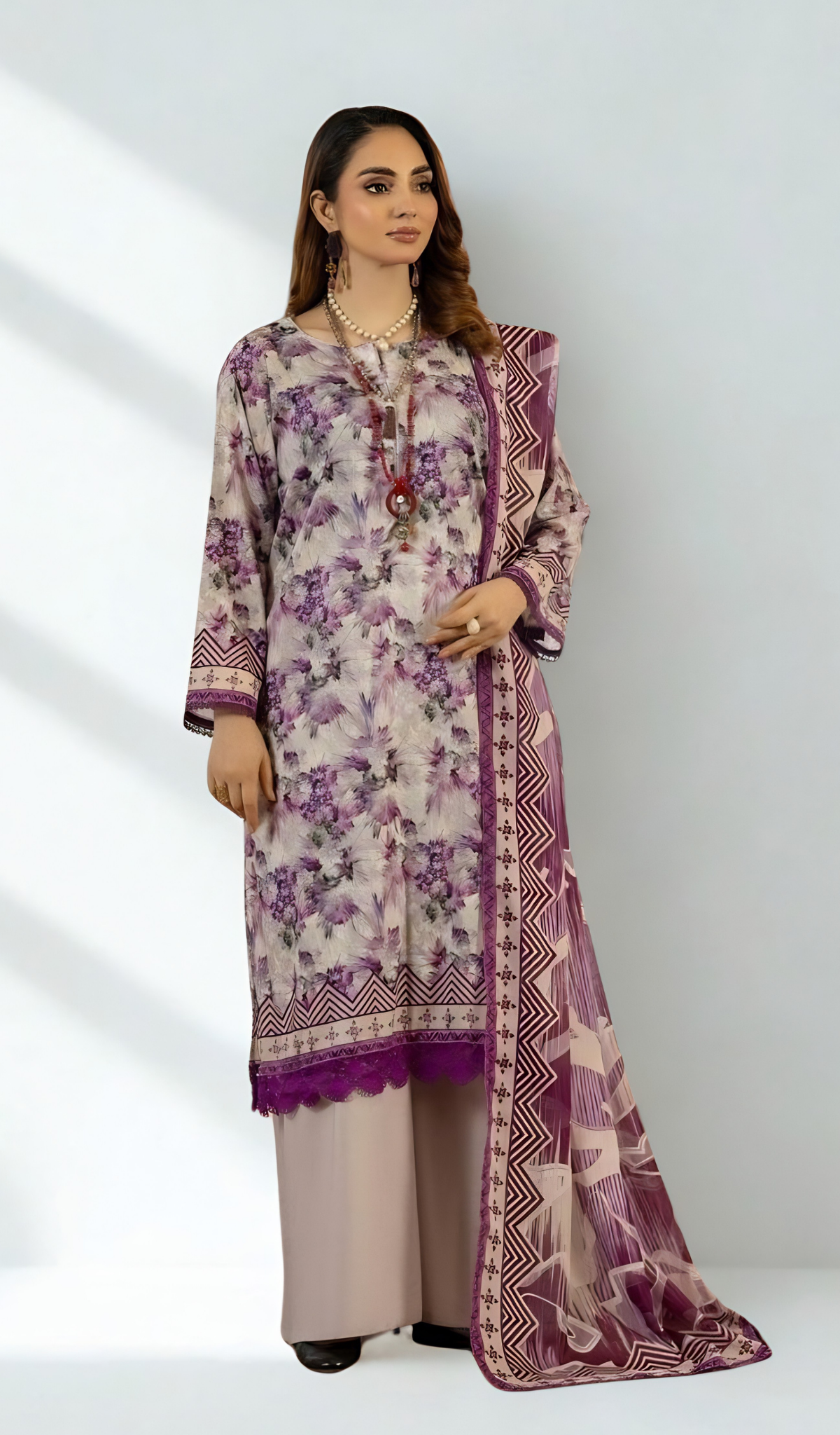 3 Piece Unstitched Digital Printed Lawn - V905