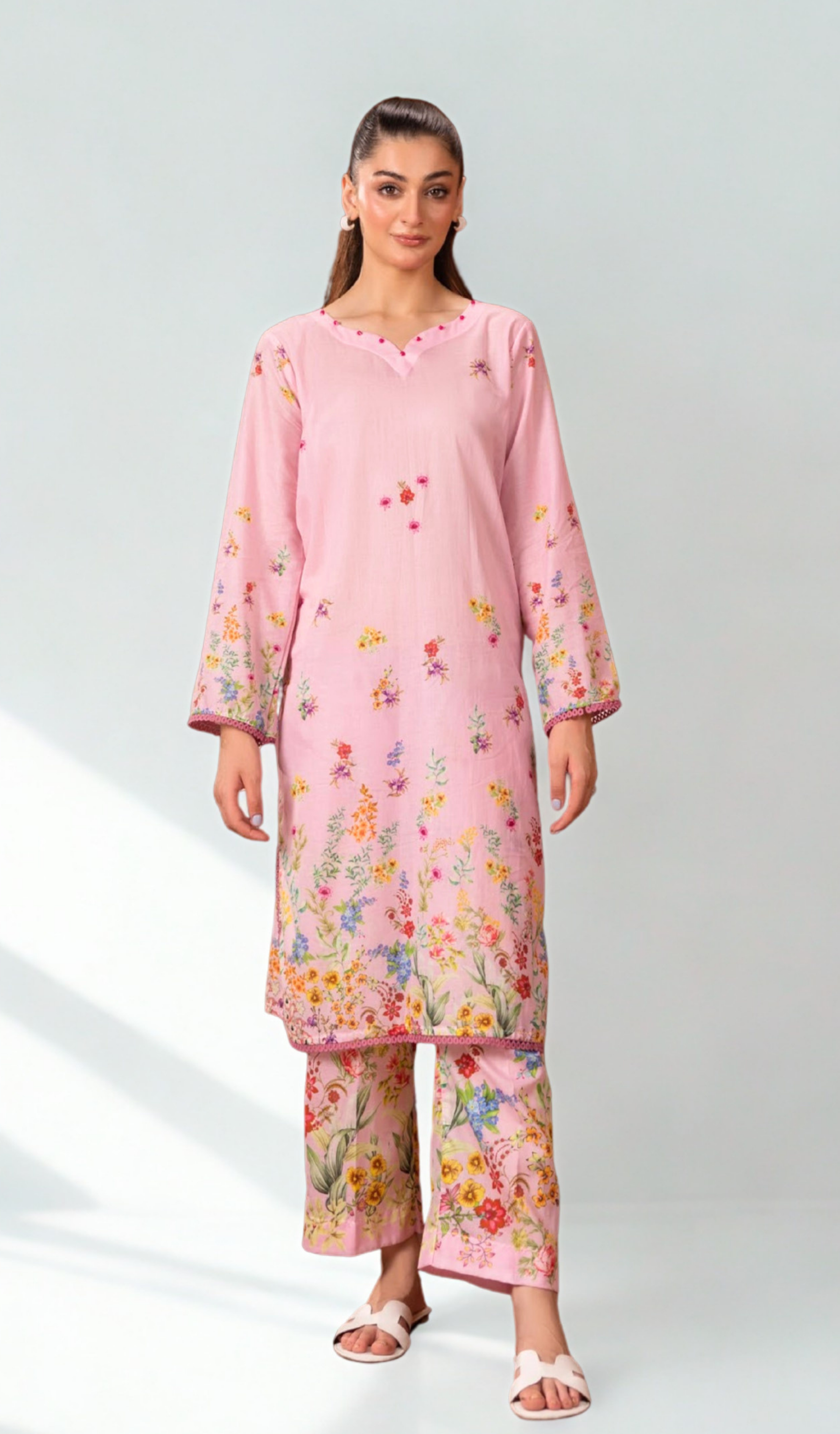 2 Piece Unstitched Digital Printed Lawn - V1105