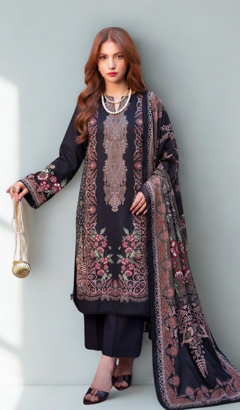 3 Piece Unstitched Digital Printed Lawn - V1007