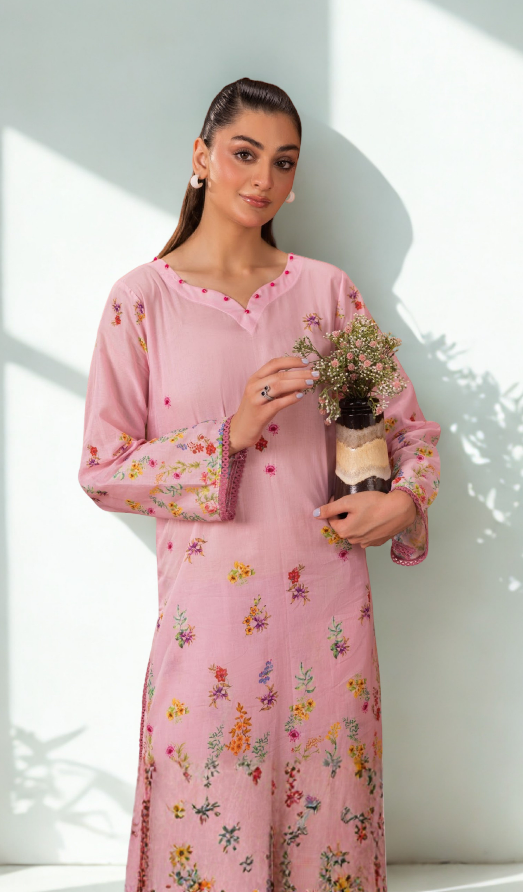 2 Piece Unstitched Digital Printed Lawn - V1105