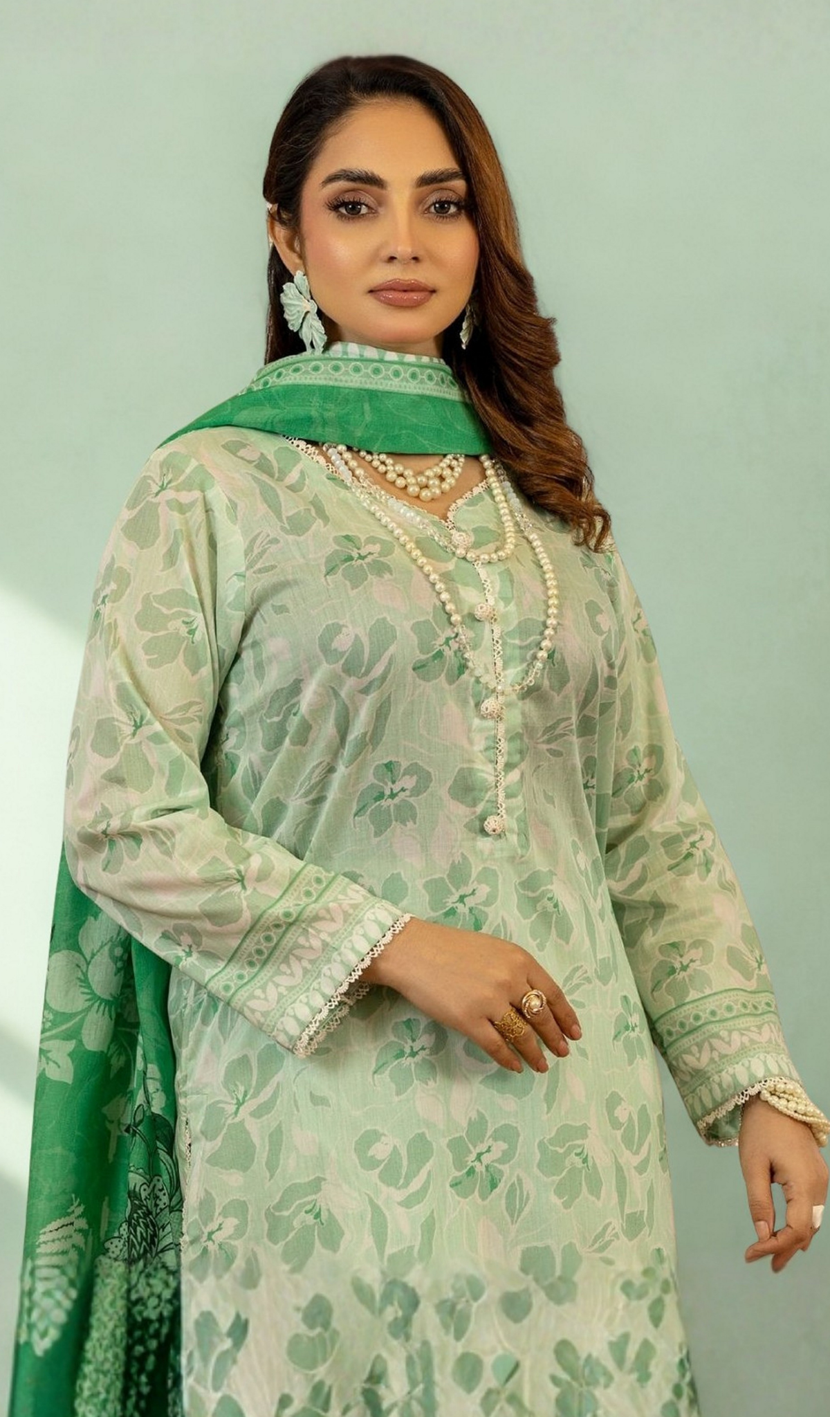 3 Piece Unstitched Digital Printed Lawn - V906
