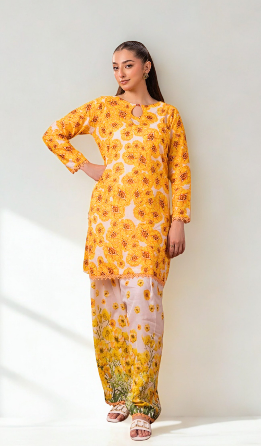 2 Piece Unstitched Digital Printed Lawn - V1106