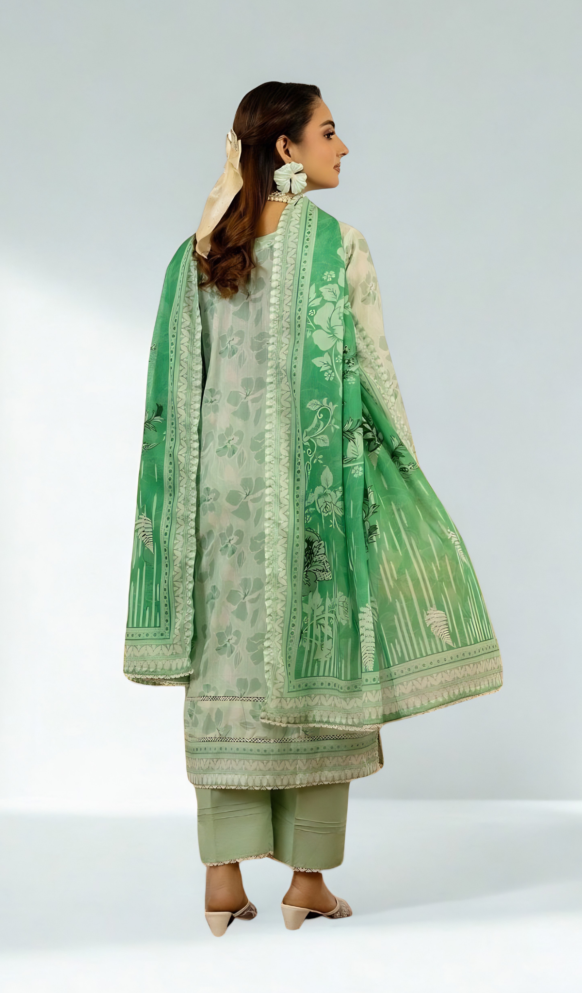 3 Piece Unstitched Digital Printed Lawn - V906