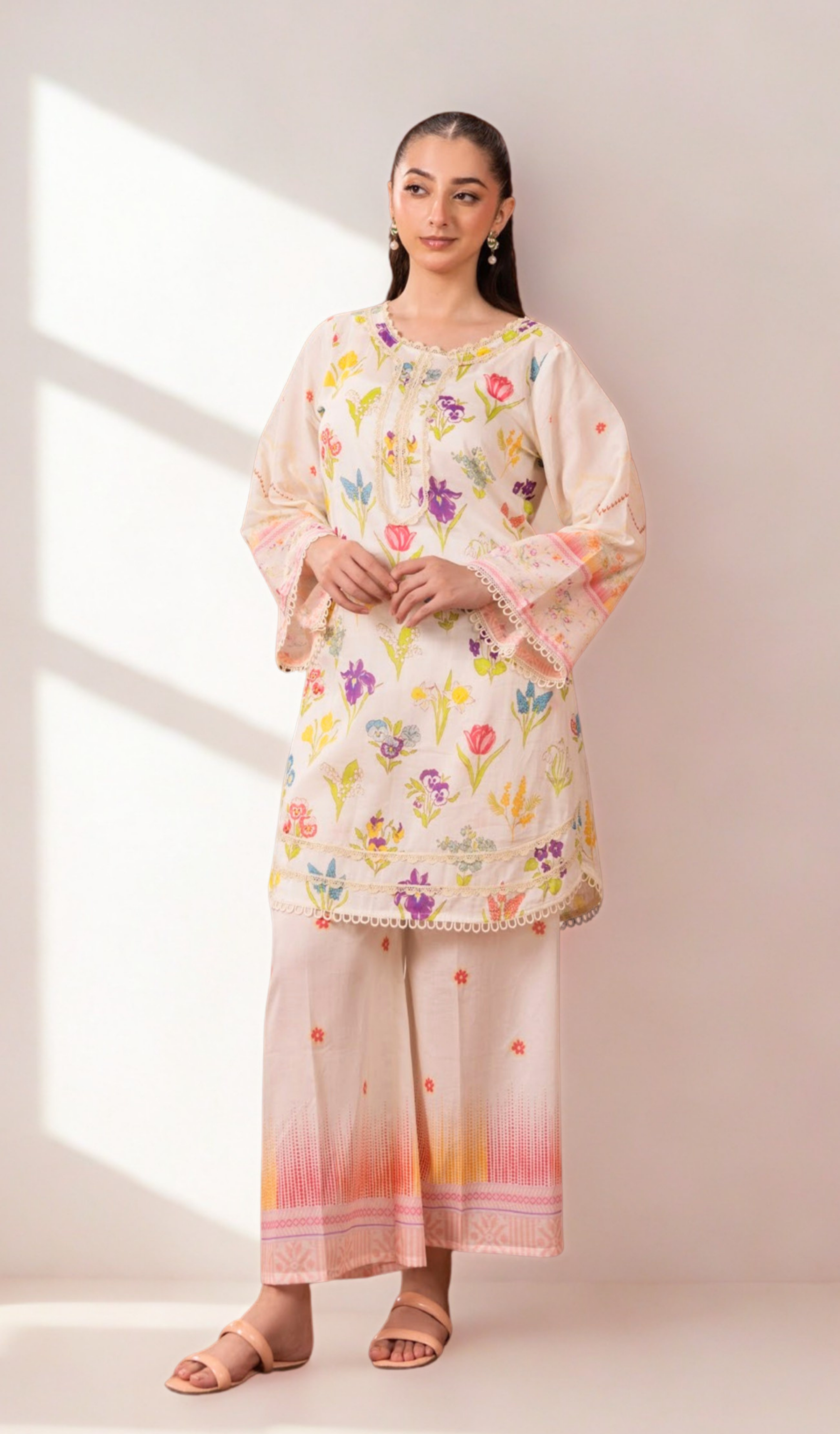 2 Piece Unstitched Digital Printed Lawn - V1107