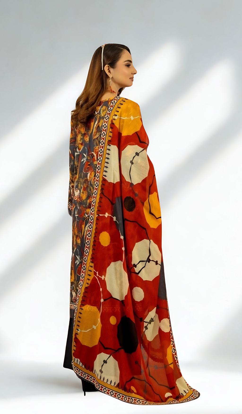 3 Piece Unstitched Digital Printed Lawn - V907