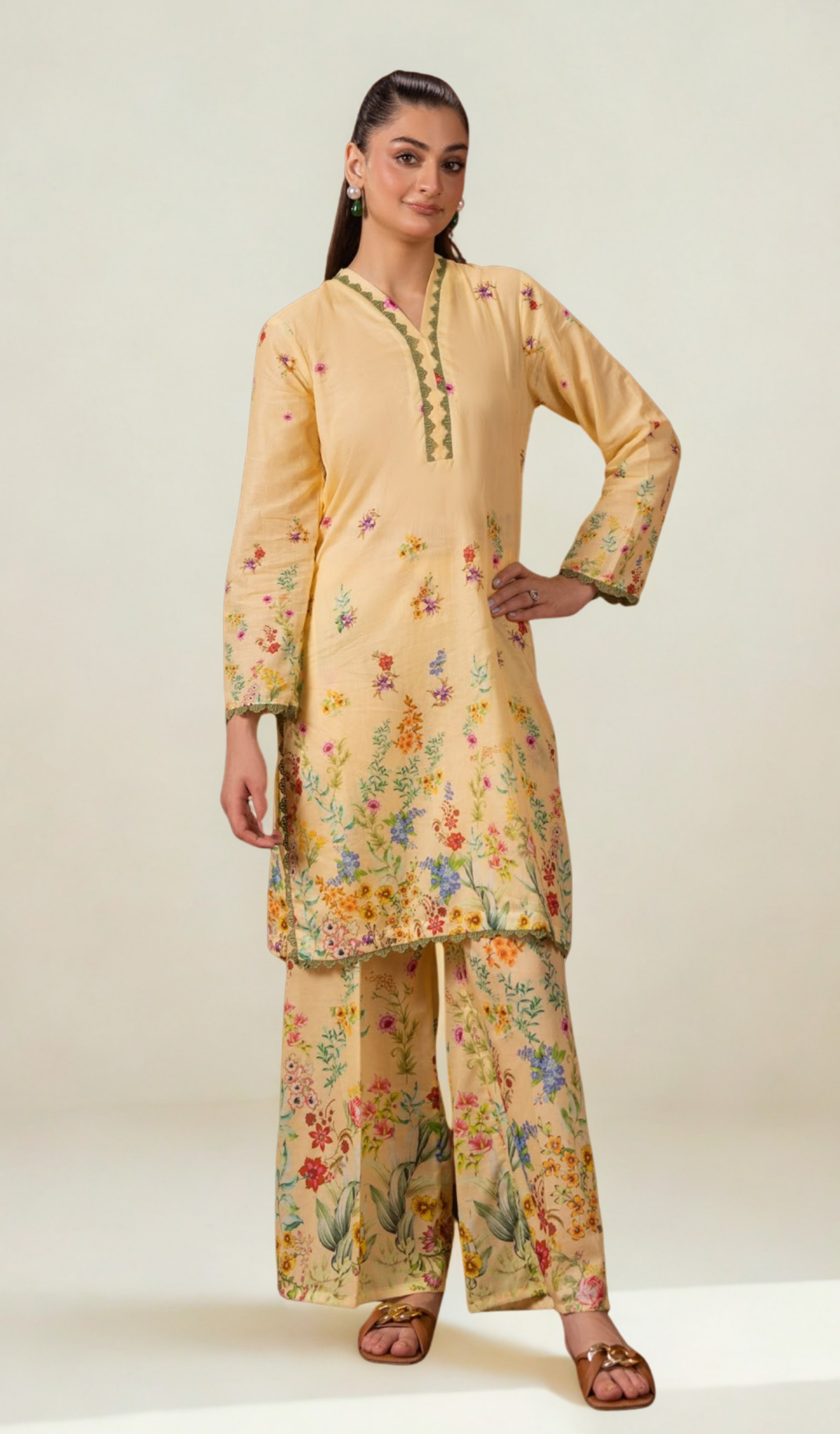 2 Piece Unstitched Digital Printed Lawn - V1108