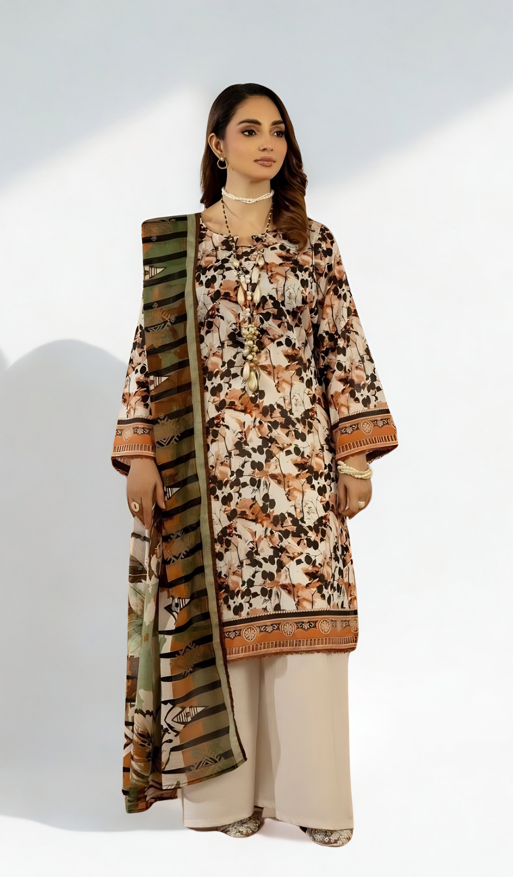 3 Piece Unstitched Digital Printed Lawn - V909