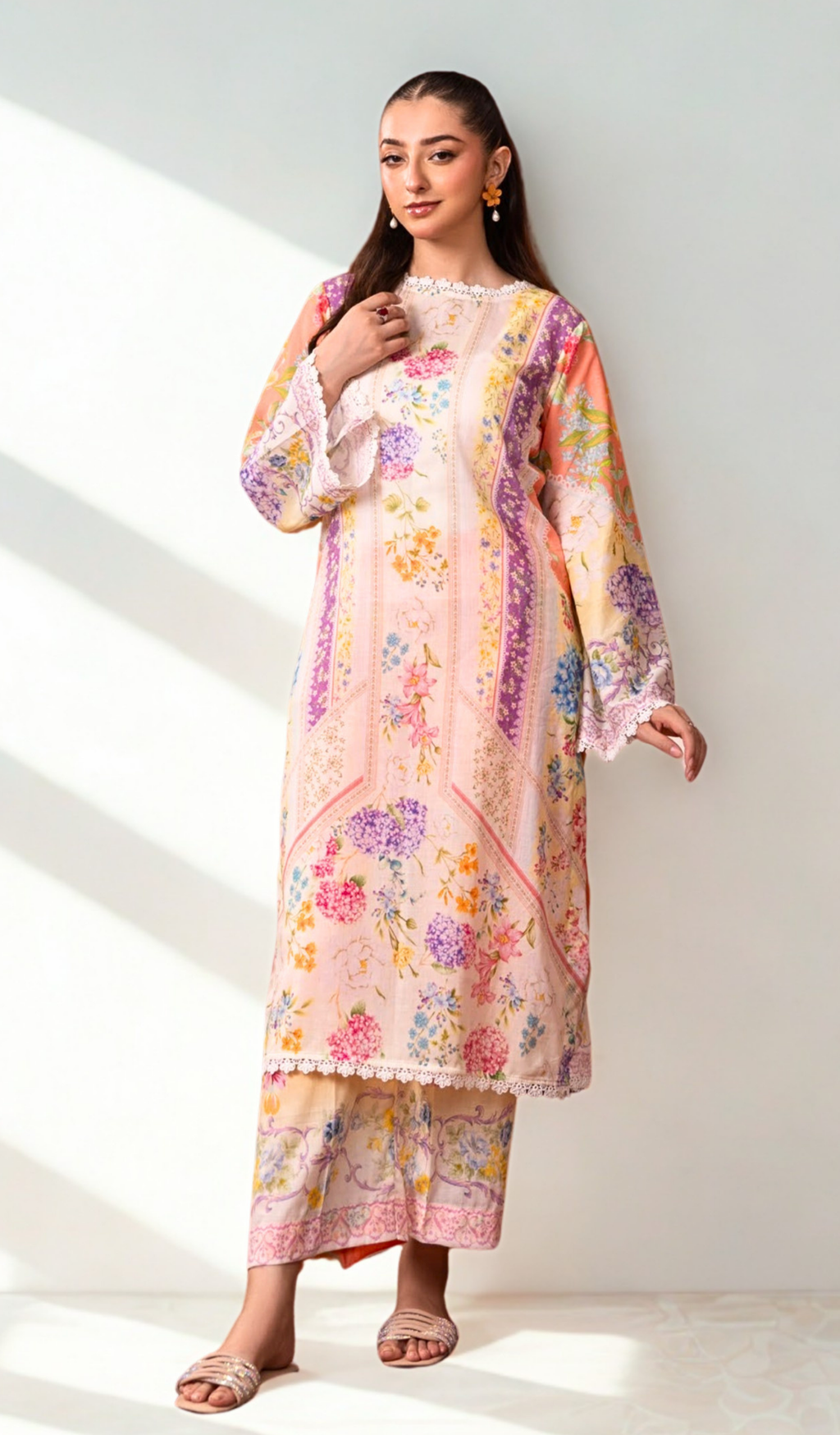 2 Piece Unstitched Digital Printed Lawn - V1101