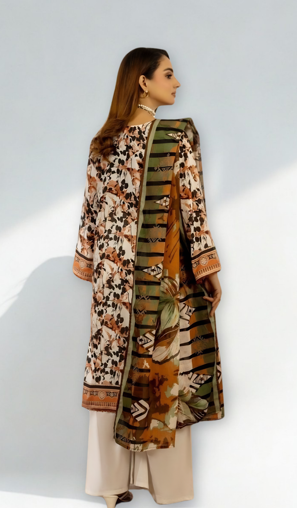 3 Piece Unstitched Digital Printed Lawn - V909