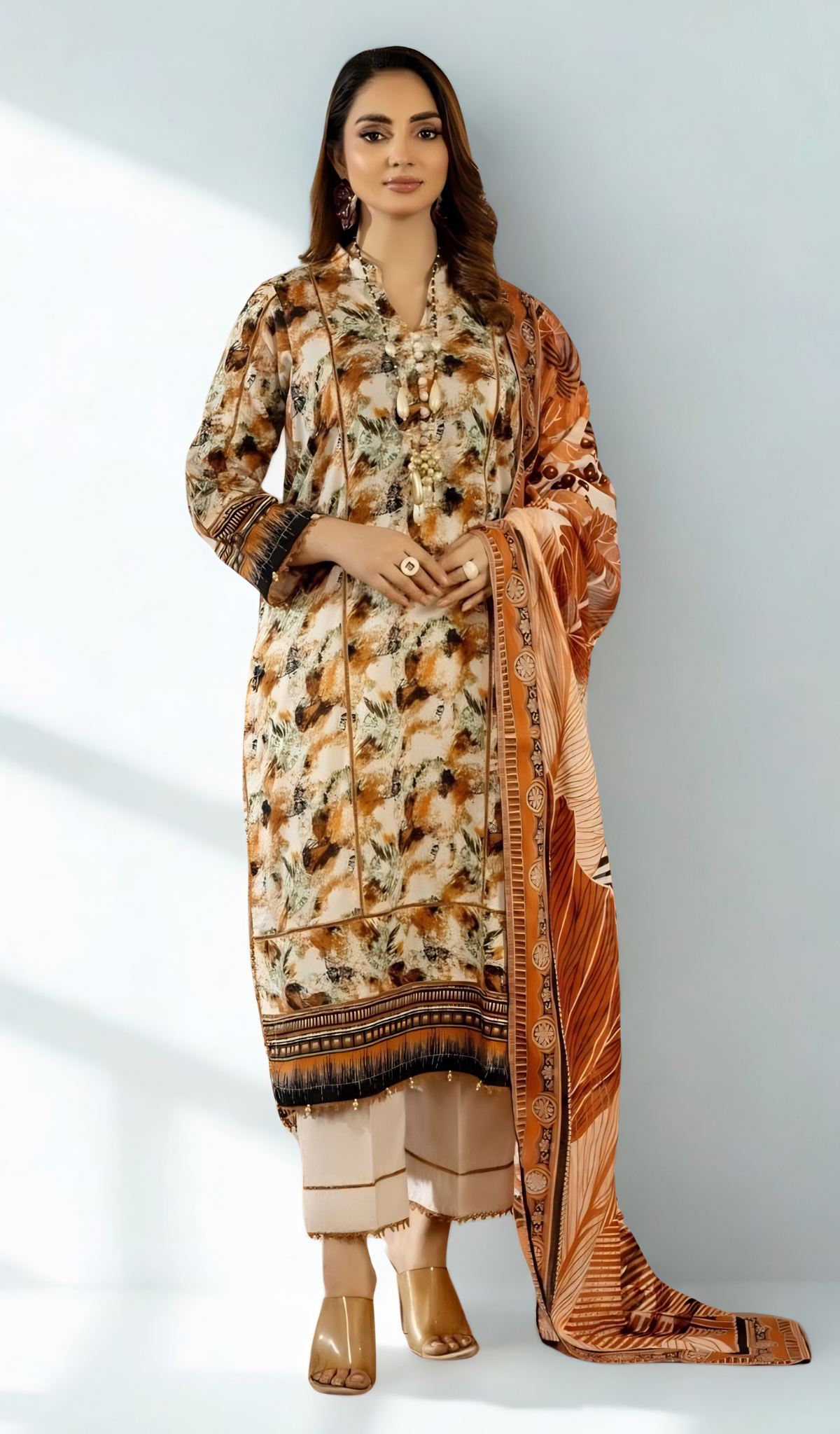 3 Piece Unstitched Digital Printed Lawn - V910