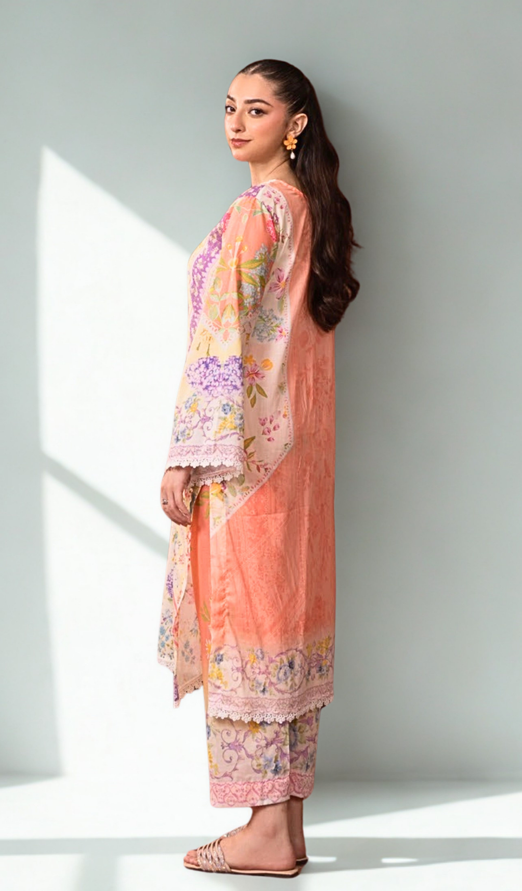 2 Piece Unstitched Digital Printed Lawn - V1101