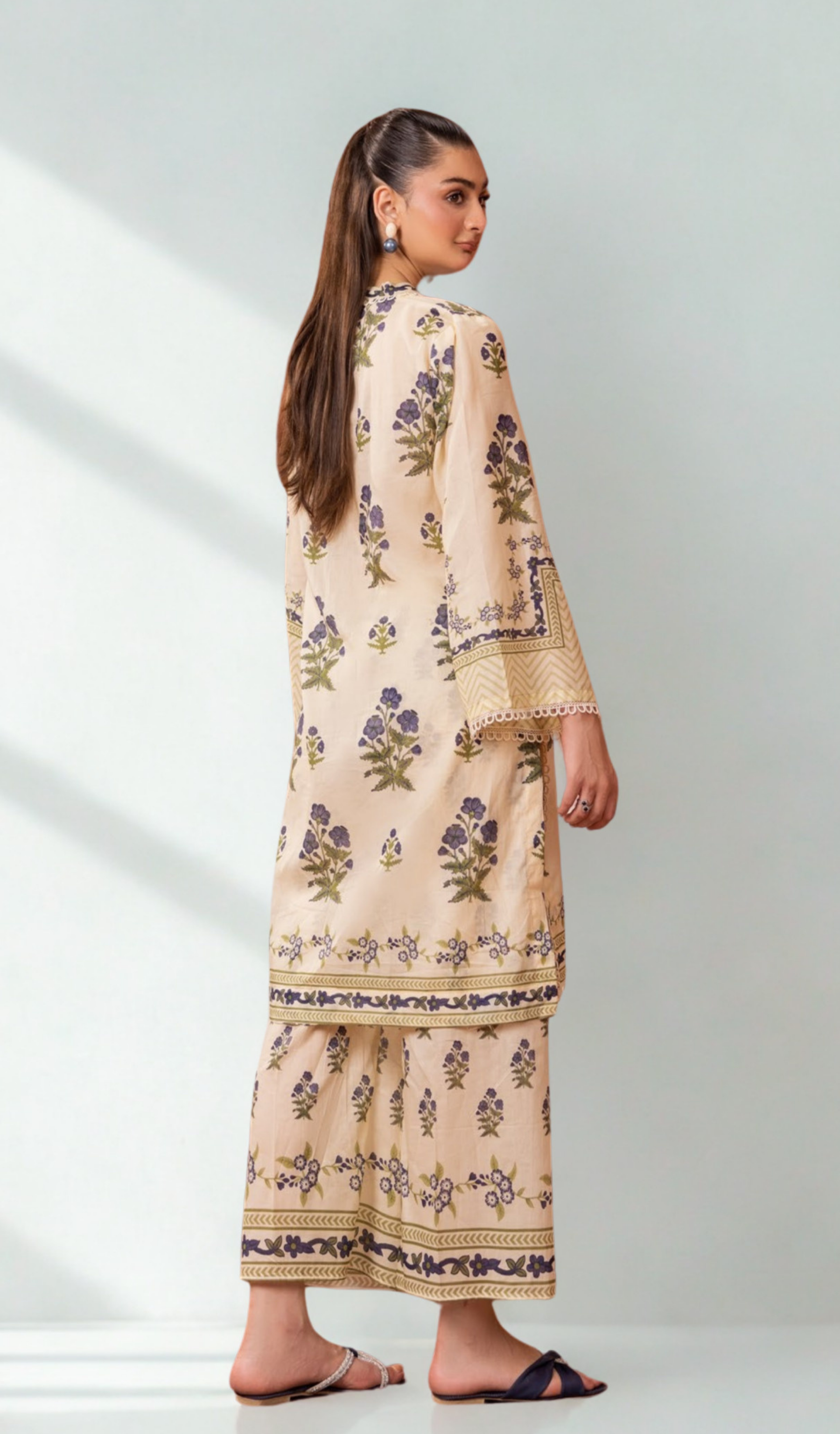 2 Piece Unstitched Digital Printed Lawn - V1102