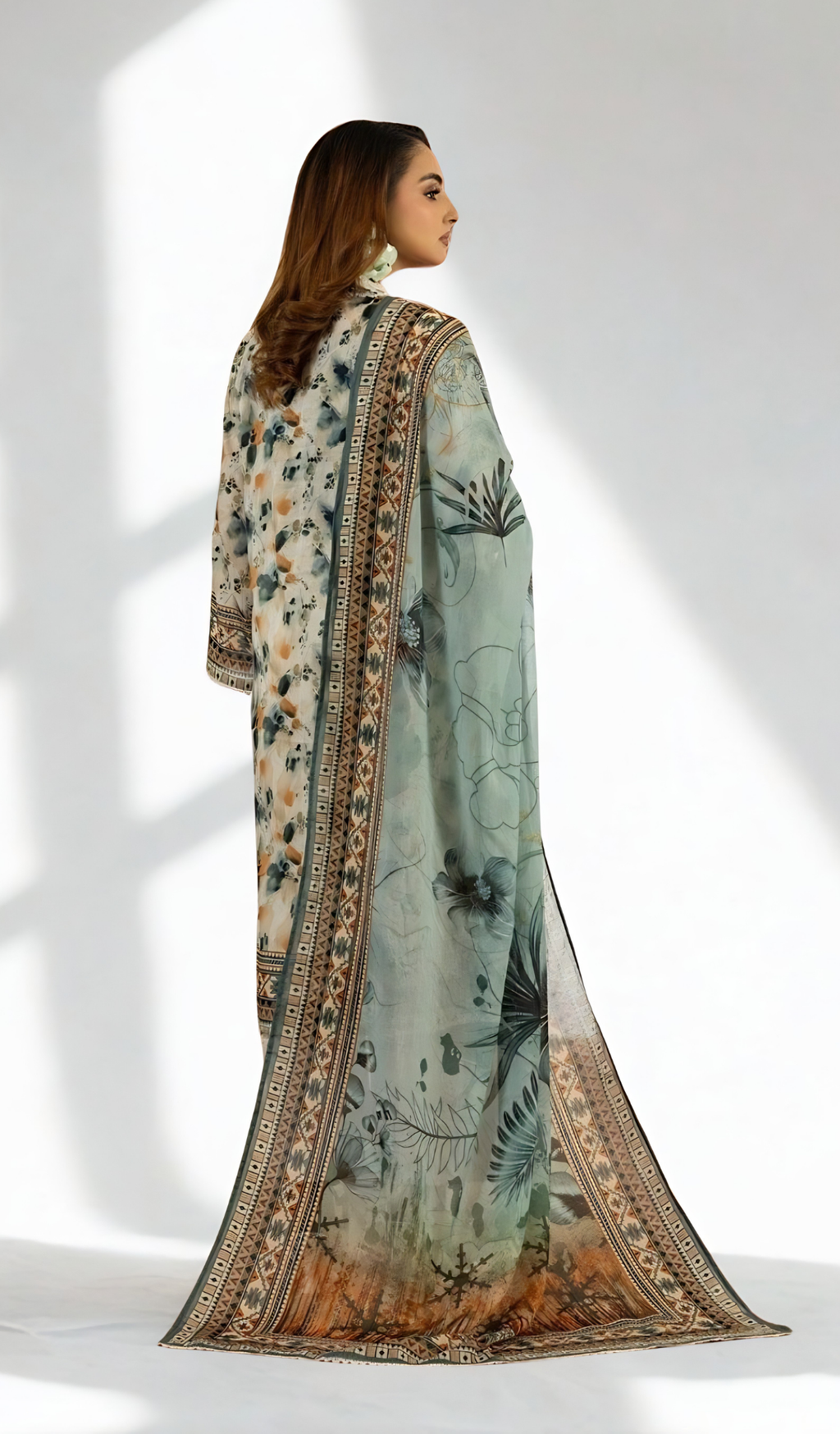 3 Piece Unstitched Digital Printed Lawn - V903