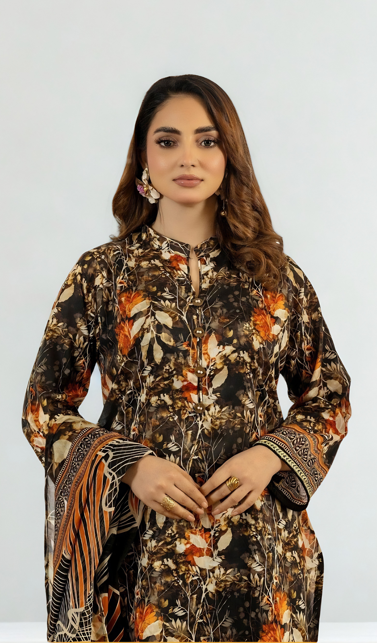 3 Piece Unstitched Digital Printed Lawn - V901