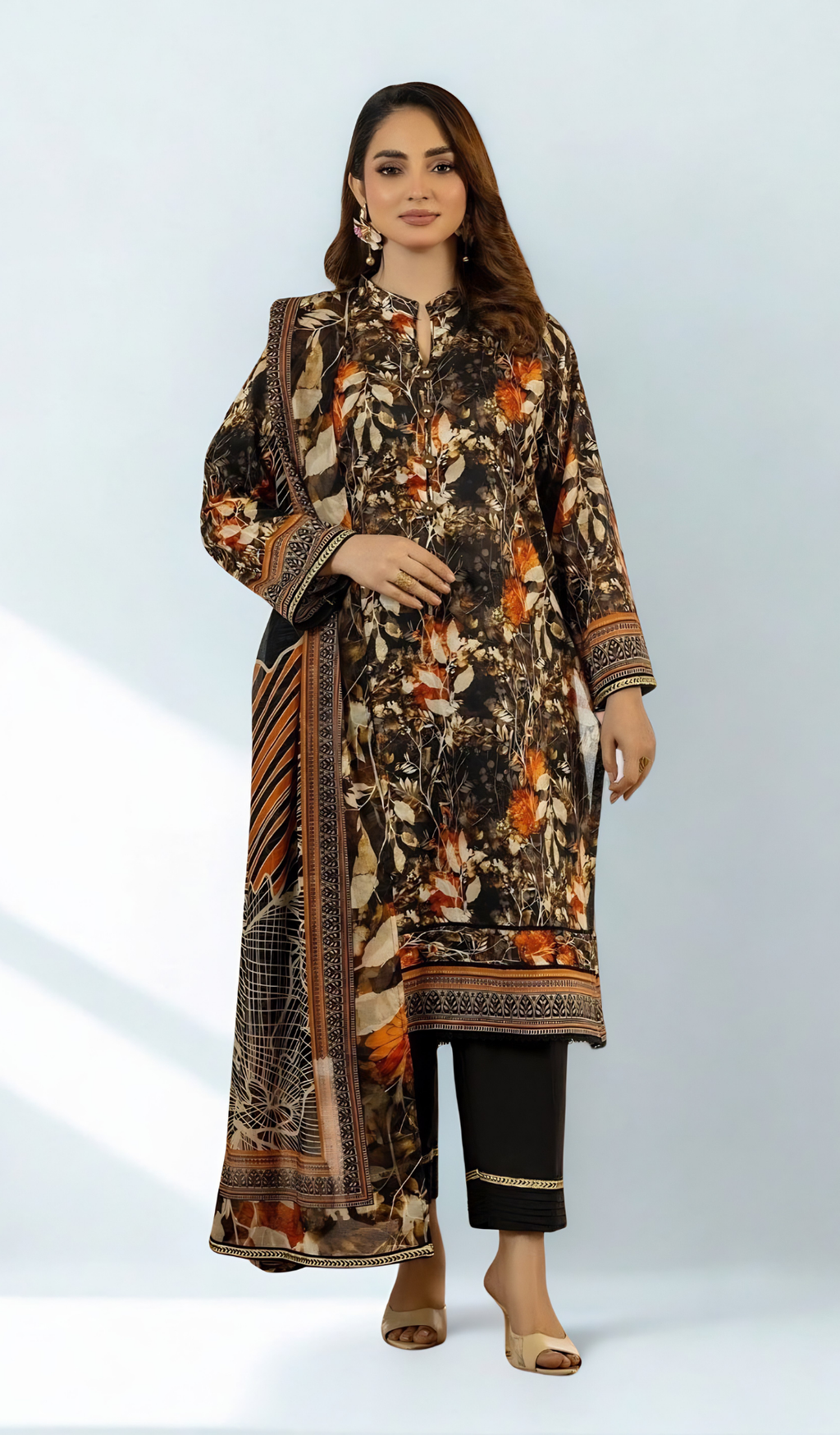 3 Piece Unstitched Digital Printed Lawn - V901